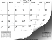 2013 Calendar with Previous and Next Month calendar