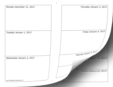 2013 Weekly Calendar-landscape Calendar