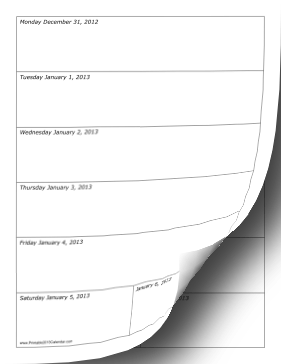 2013 Weekly Calendar-portrait Calendar