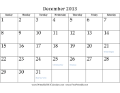 December 2013 Calendar calendar