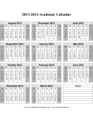 2013-2014 Academic Calendar calendar