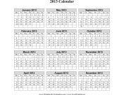 2013 Calendar on one page (vertical, week starts on Monday) calendar